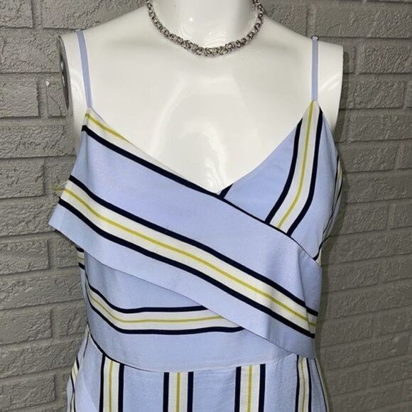 Banana Republic Striped Spaghetti Strap Shift Dress Size 10 P - Picture 3 of 12